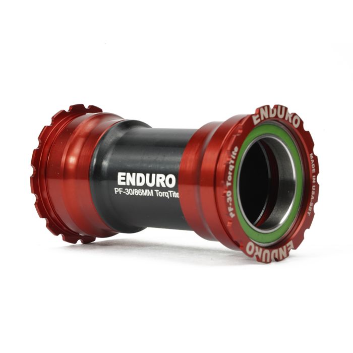 ENDURO BEARINGS Torqtite bottom bracket - bb386 to 30mm - a/c ss - red