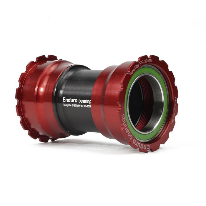 ENDURO BEARINGS Torqtite bottom bracket - pf30 to 30mm (narrow) - a/c ss - red