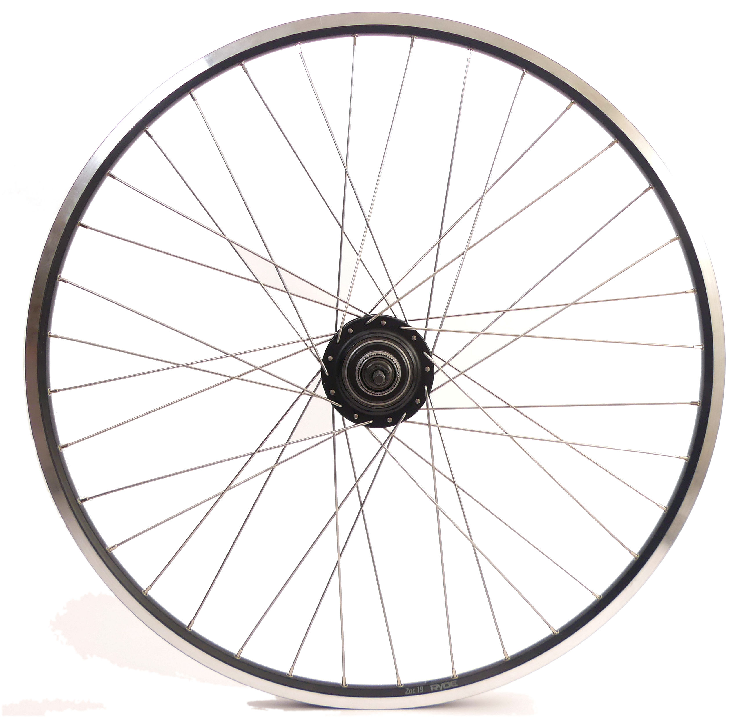Shimano Achterwiel 28 inch nexus 7 naaf (zwart) - zac19 velg (zwart) met rvs spaken - voor schijfrem