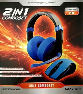 Mouse + Headset 2in1 Comboset (Blauw)