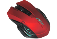Fortus Wireless USB Gaming-Maus Optisch Beleuchtet, Ergonomisch Rot, Schwarz