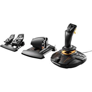 Thrustmaster T16000M FCS Flight Pack Flugsimulator-Joystick USB PC Schwarz inkl. Pedale, inkl. Schie