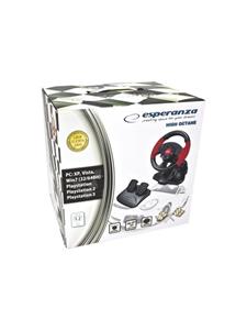 Esperanza Hight Octane Steering Wheel with Pedals for PC/PS1/PS2/PS3 180° Rotation Vibration Force Effect EG103