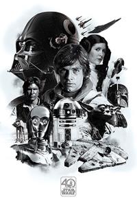 starwars Star Wars 40th Anniversary Poster Montage 91,5 x 61 cm