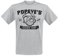 Merchcode Popeye Barber Shop Tee MC179 Heather Grey