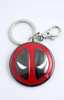 Schlüsselanhänger Deadpool Logo silberfarben/schwarz/rot, aus Metall, mit Minikarabiner. - Marvel