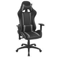 vidaXL Neigbarer Racing-Bürostuhl Kunstleder  Grau