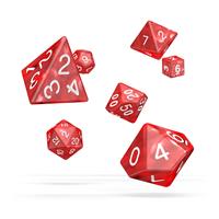 Oakie Doakie Dice RPG Set Marble - Red (7)