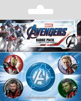 Avengers: Endgame Button Set Quantum Realm Suits bedruckt, aus Blech, 1x Ø 3,8 cm, 4x Ø 2,5 cm. - MARVEL