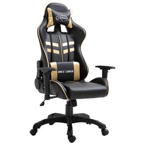 VidaXL Gamingstoel PU goudkleurig