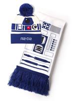 Star Wars - R2-D2 Unisex Bobble Beanie & Scarf Giftset - White/Blue