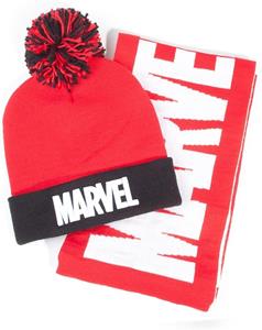 Difuzed Marvel Beanie & Scarf Set Logo