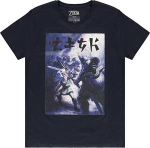 Difuzed Legend of Zelda T-Shirt Black Fighting Zelda Size S