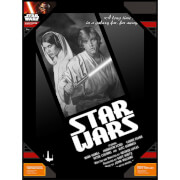 SD Toys Star Wars Glass Poster - Luke Skywalker and Princess Leia in Black and White (30 x 40cm)