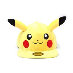 Pokemon - Pikachu Plush with Ears Snapback Baseball Cap (Yellow/Black)