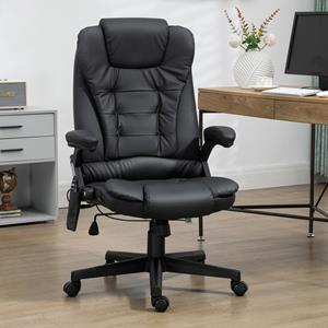 HOMCOM Bürosessel / Chefsessel mit Massage- und Wärmefunktion schwarz