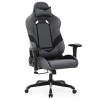 SONGMICS Gamingstoel met lendenkussen grijs