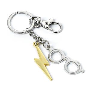 Carat Shop, The Harry Potter Keychain Lightening Bolt & Glasses (silver plated)