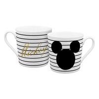 Infinite Kaffeebecher "Mickey" Gold Glitzer, 350ml schwarz/weiß