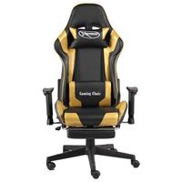 vidaXL Gaming-Stuhl mit Fußstütze Drehbar  Gold