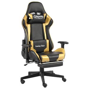 vidaXL Gaming-Stuhl mit Fußstütze Drehbar  Gold