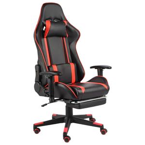 vidaxl Gaming-Stuhl mit Fußstütze Drehbar Rot PVC