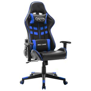 vidaXL Gaming-Stuhl Schwarz und Blau Kunstleder Mehrfarbig