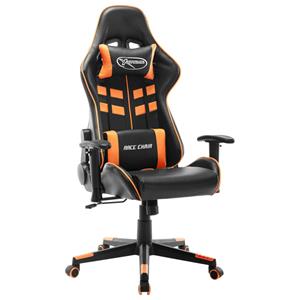 vidaXL Gaming-Stuhl Schwarz und Orange Kunstleder Mehrfarbig