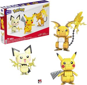 Pokémon Mega Construx Wonder Builders Construction Set Pikachu Evolution Trio 13 cm