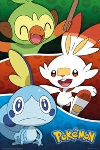 Pokemon Galar Starters Poster