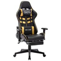 vidaXL Gaming-Stuhl mit Fußstütze Schwarz und Golden Kunstleder Mehrfarbig