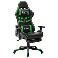 vidaXL Gaming-Stuhl mit Fußstütze Schwarz und Grün Kunstleder Mehrfarbig