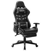 vidaXL Gaming-Stuhl mit Fußstütze Schwarz und Grau Kunstleder Mehrfarbig