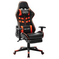 vidaXL Gaming-Stuhl mit Fußstütze Schwarz und Orange Kunstleder Mehrfarbig
