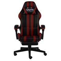 VidaXL Gaming-Stuhl mit Fußstütze Schwarz und Weinrot Kunstleder Rot