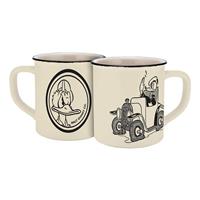 Disney Donald Duck Tasse im Auto Vintage creme/schwarz, bedruckt, 100 % Keramik, Fassungsvermögen ca. 400 ml.