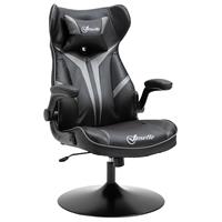 Vinsetto Gaming Stuhl Ergonomischer Computerstuhl mit Wippenfunktion Stahl Schwarz - schwarz/grau