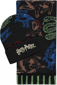 Difuzed Harry Potter Beanie & Scarf Set Hogwarts Houses Colored