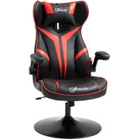 Vinsetto Gaming Stuhl mit Rallystreifen Schwarz Weiß 67 cm x 75 cm x 112 cm - schwarz/rot