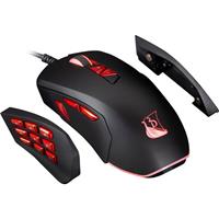 Konix Drakkar Prime Fenrir Gaming Mouse (Black) - Gaming muis - Optical / gyroscopic - 12 knoppen - Zwart met rood licht