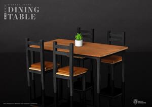 Beast Kingdom Toys Diorama Props Series Dining Table Set