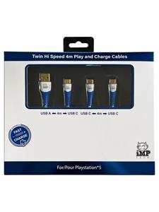 iMP TECH 4M Gevlochten Snel Oplaad- en Oplaadkabel voor PS5 - Accessoires voor gameconsole - Sony PlayStation 5
