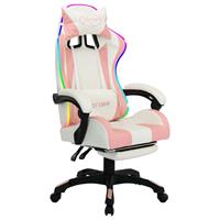 VIDAXL Gaming-Stuhl mit RGB LED-Leuchten Kunstleder Rosa und WeiÃŸ - Mehrfarbig