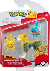 Jazwares PokÃ©mon Battle Figure 3-Pack Mudkip, Pikachu #1, Boltund 5 cm