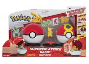 Jazwares PokÃ©mon Surprise Attack Game Pikachu #2 with Quick Ball vs. Bulbasaur # 3 with PokÃ© Ball