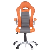 Hjh OFFICE Raycer Sport - Gamestoel, Kunstleder, Oranje / Wit / Grijs