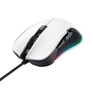 Trust Gaming GXT 922 YBAR Gaming Maus - 7200dpi, RGB-Beleuchtung, 6 Tasten, geflochtenes Kabel (2.1m), weiß