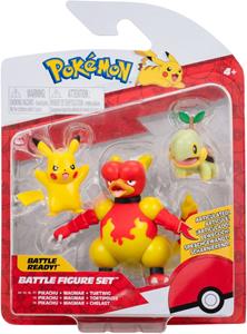 Jazwares Battle Figur Set 3 Chelast, Pikachu#9, Magmar