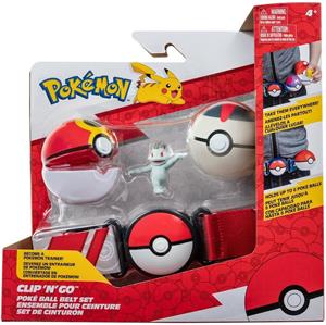 Jazwares Pokémon Clip'n'Go Poké Ball Belt Set Repeat Ball, Timer Ball & Machop