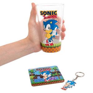 fizzcreations Sleutelhanger, glas en onderzetter Fizz Creations Sonic the Hedgehog Classic